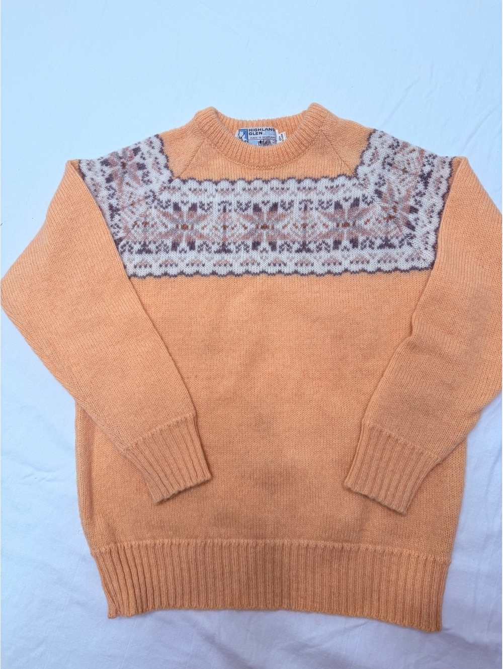 Vintage Highland Glen Fair Isle Knit Pure Wool Sweater